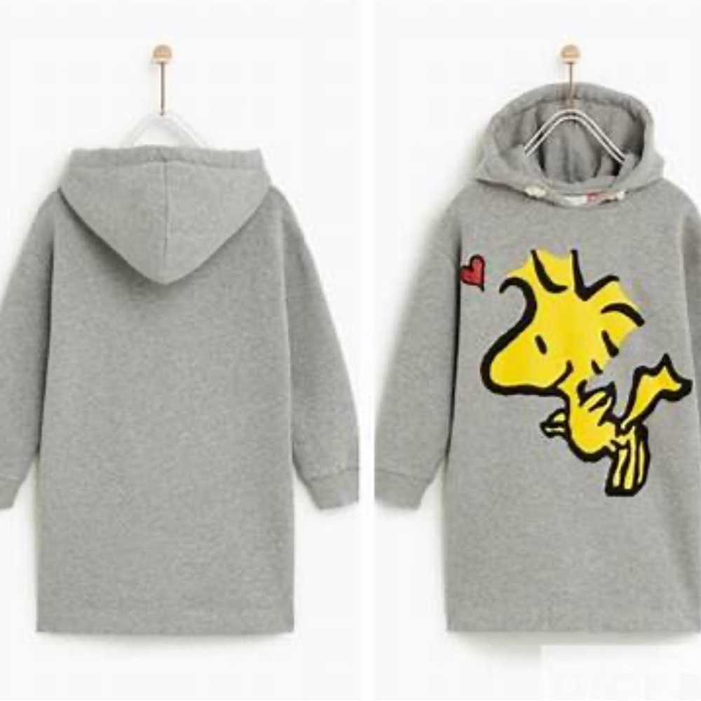 PEANUTS x Zara WOODSTOCK Gray Hoodie; can fit adults too